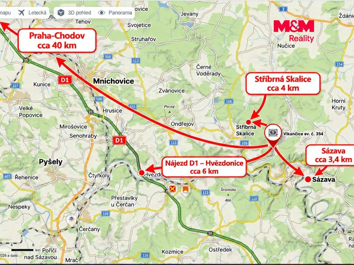 Mapa vzdáleností
