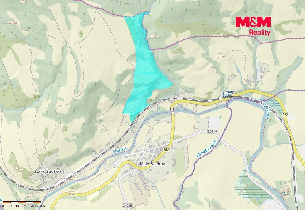 mapa pozemků z katastru
