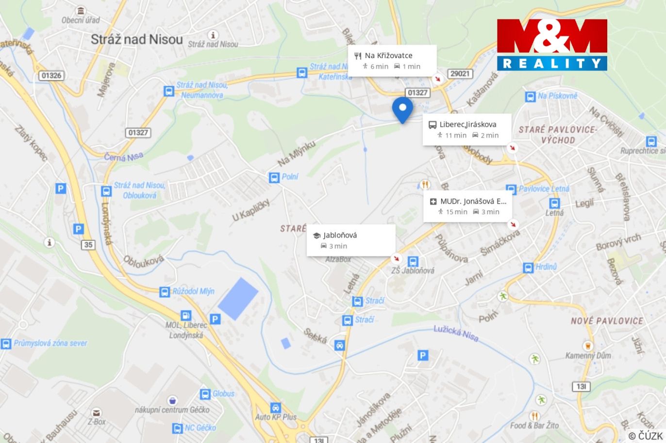 Mapa okolí