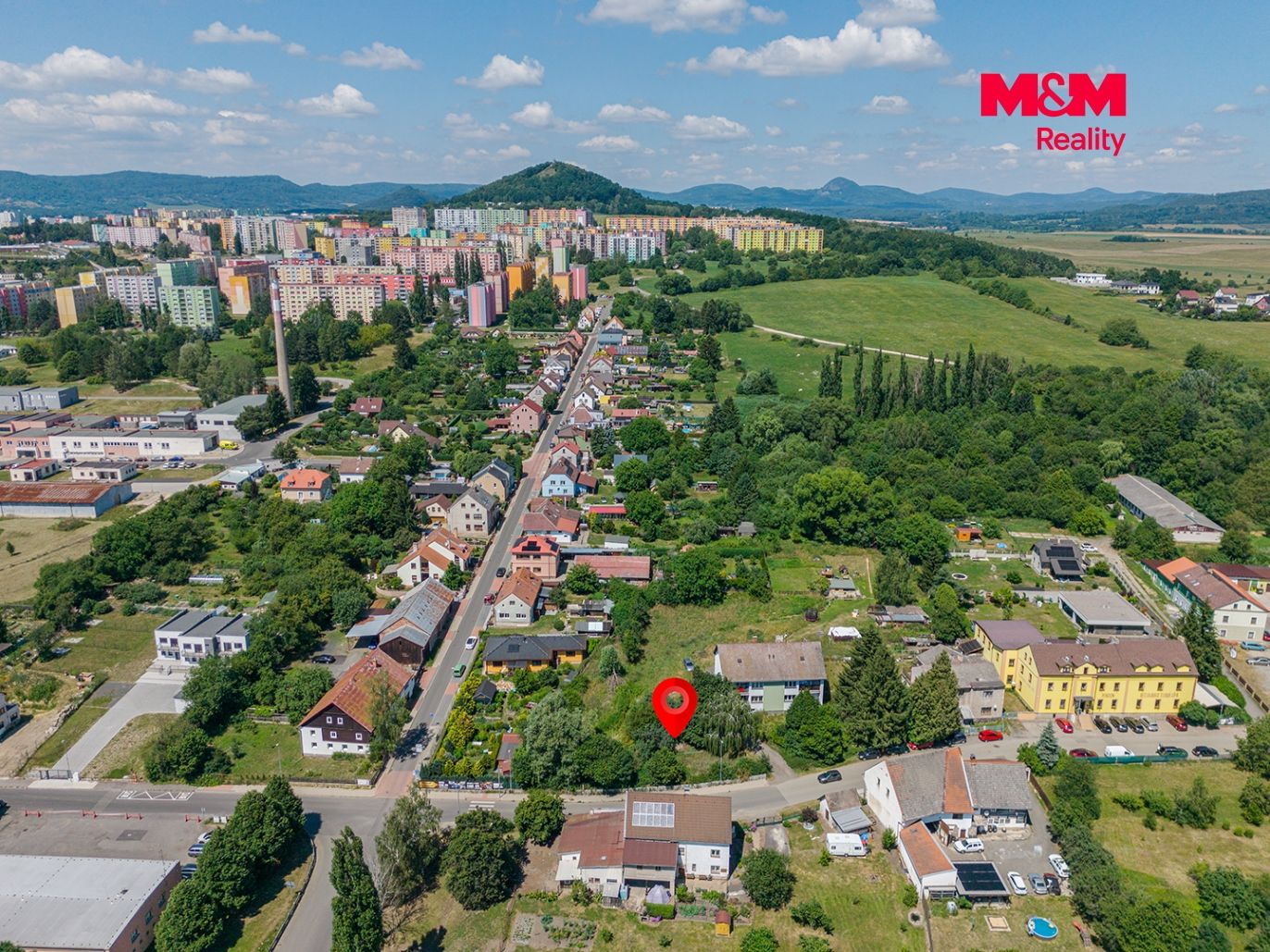 pohled na pozemek