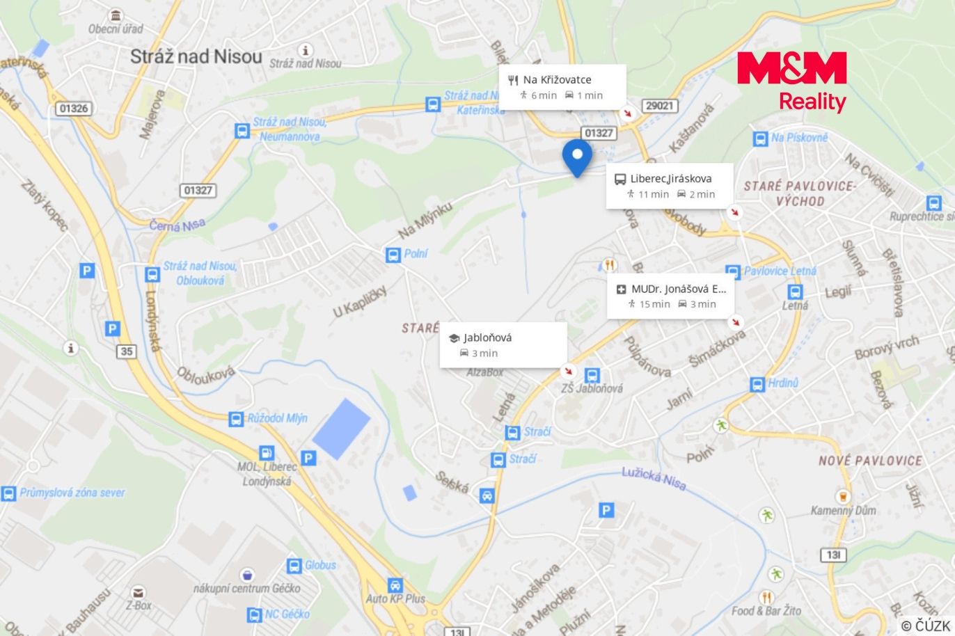 Mapa okolí