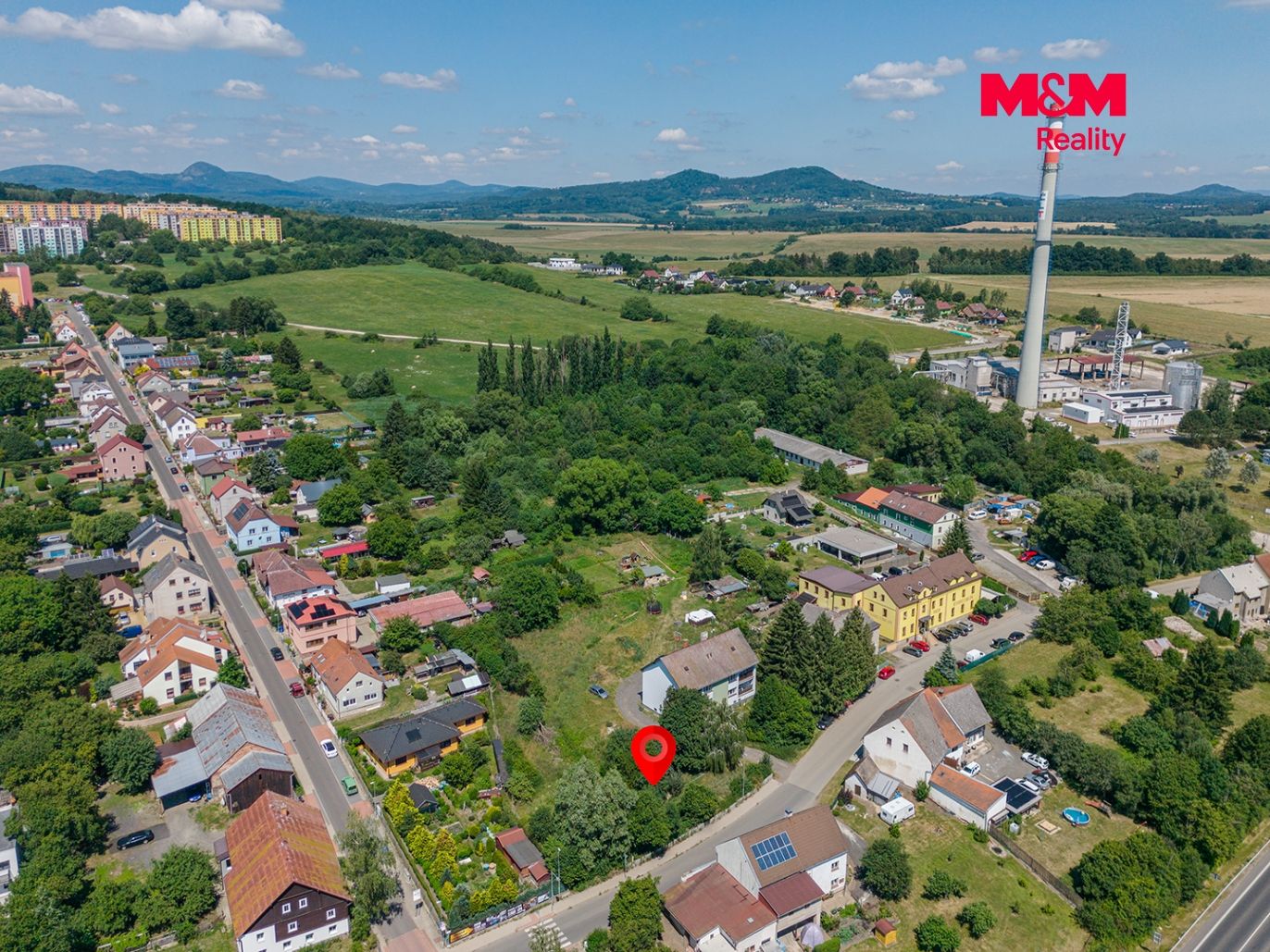 pohled na pozemek