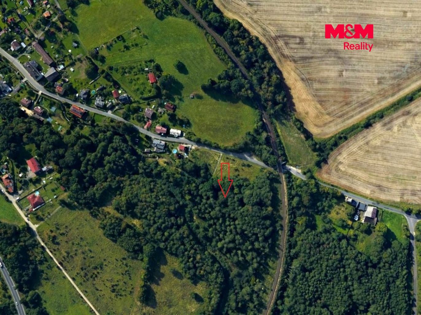 pohled na pozemek