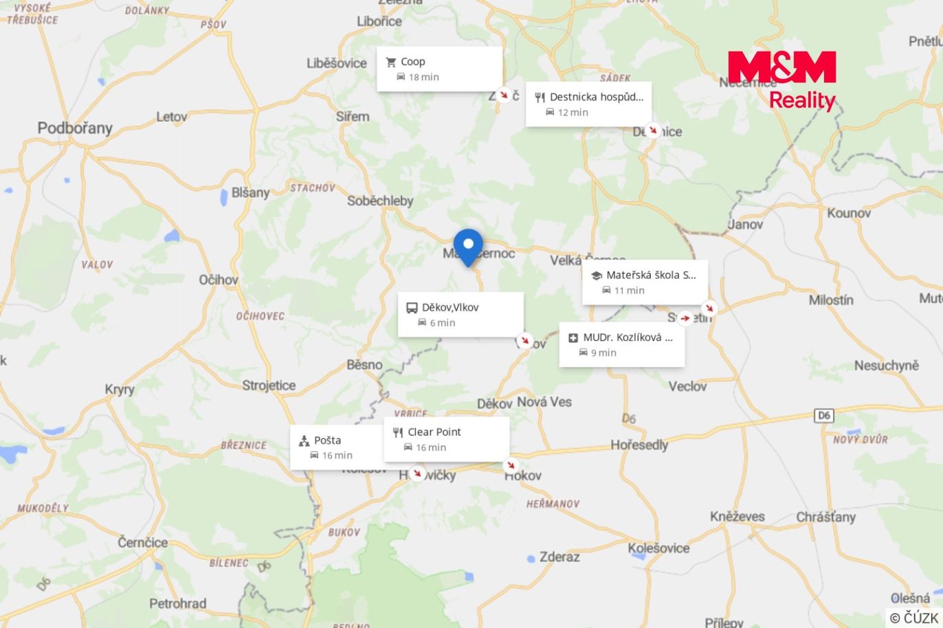 Mapa okolí