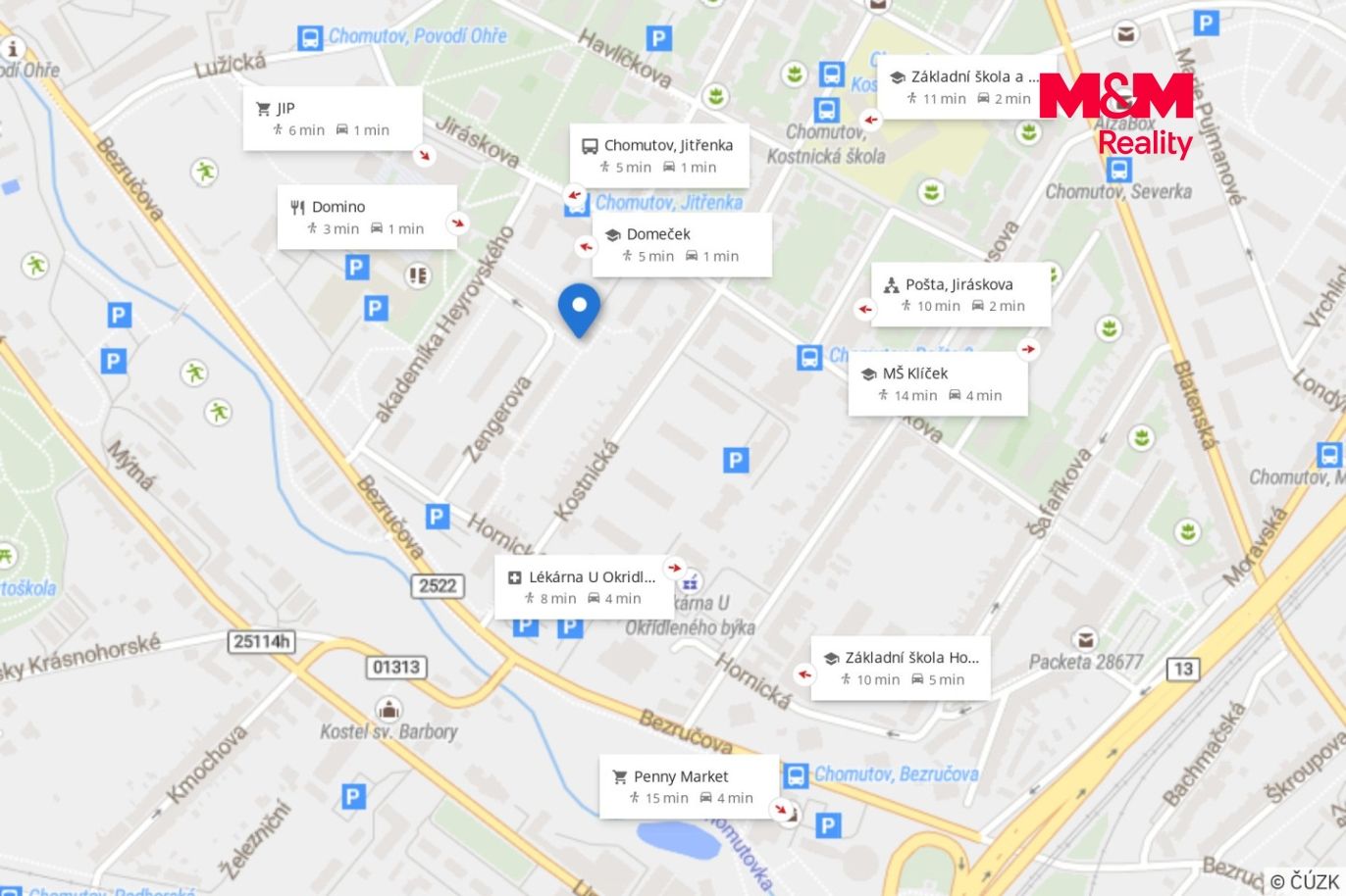 Mapa okolí