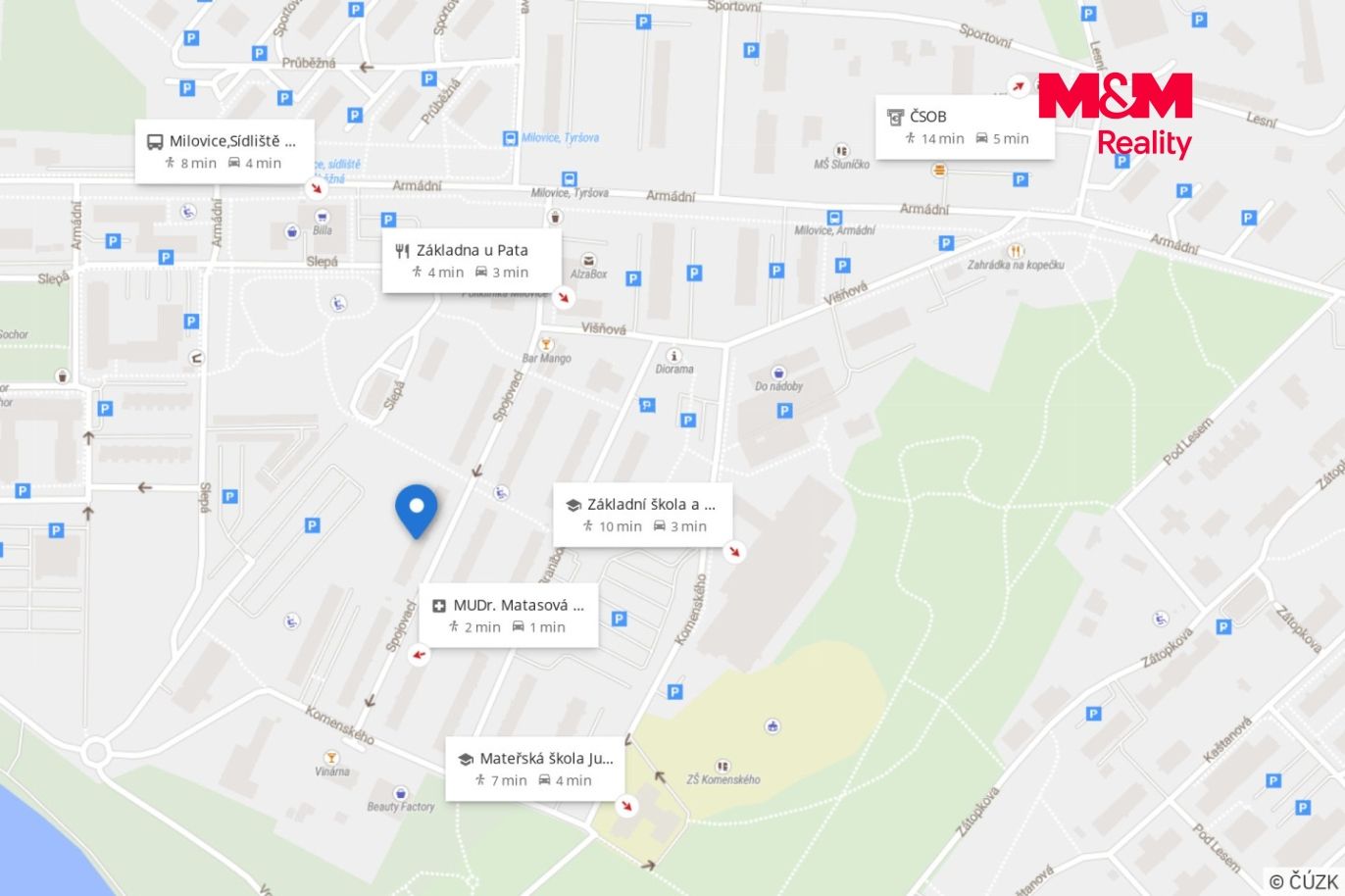 Mapa okolí