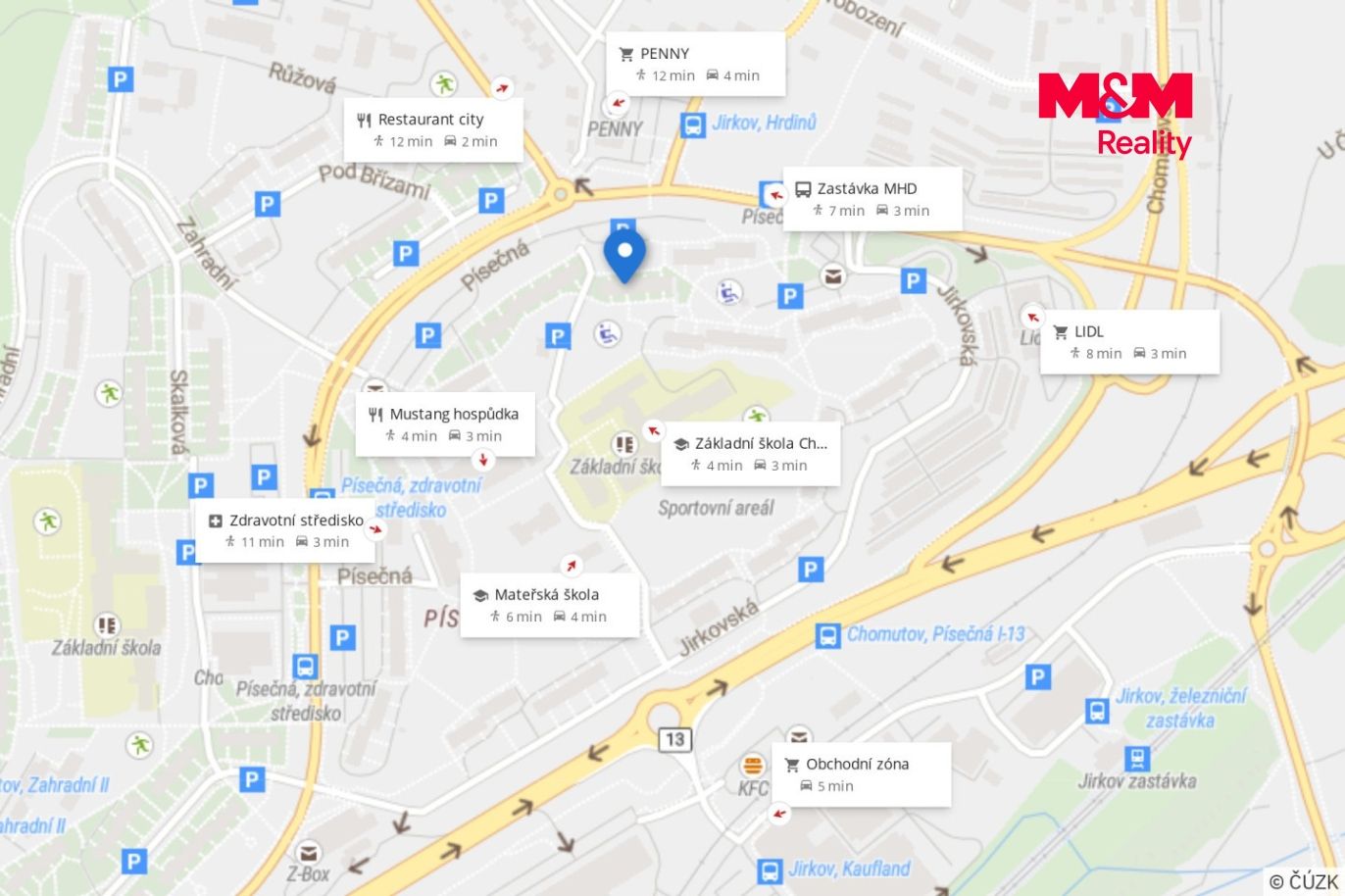 mapa okolí