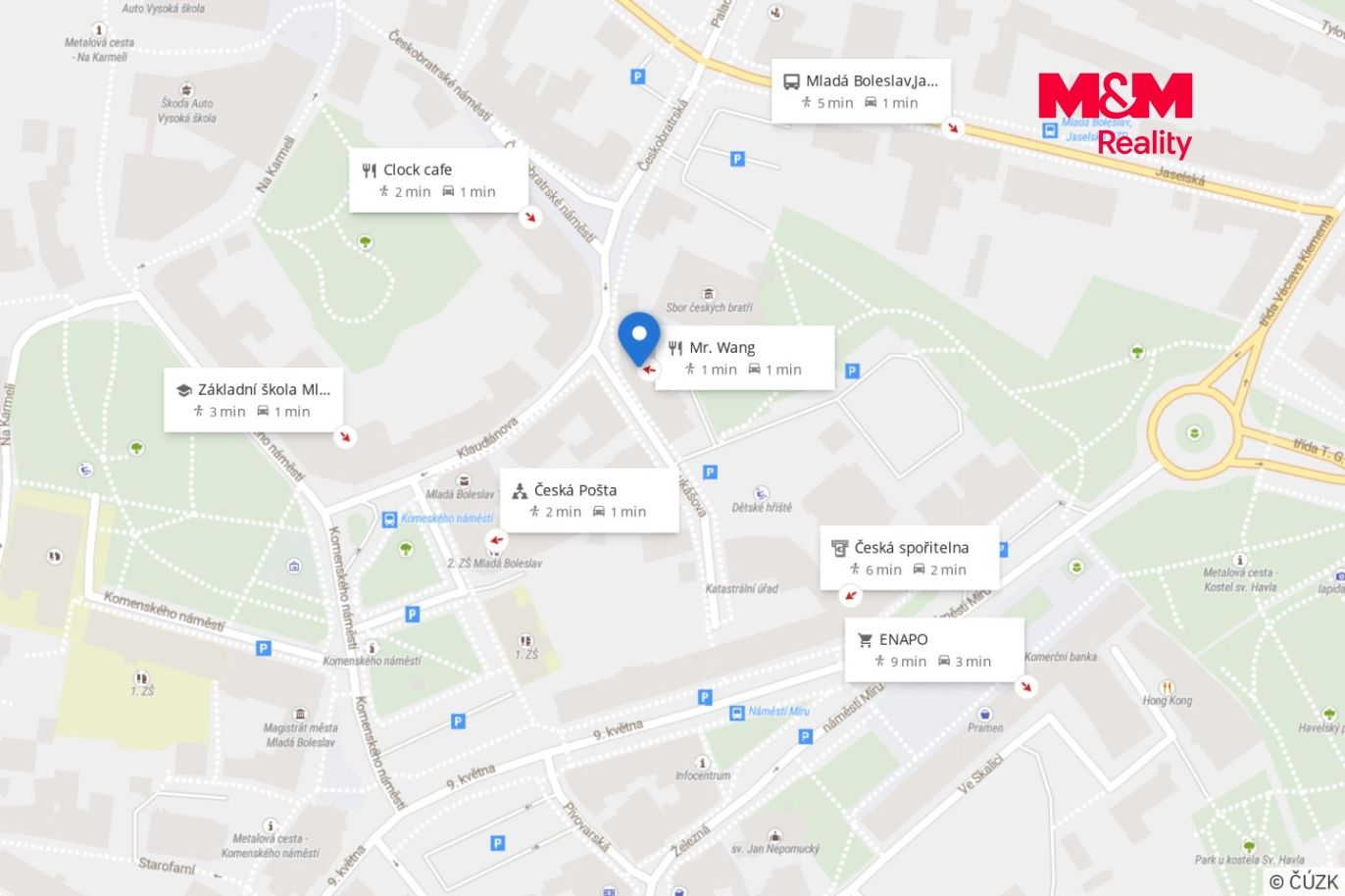 Mapa okolí 