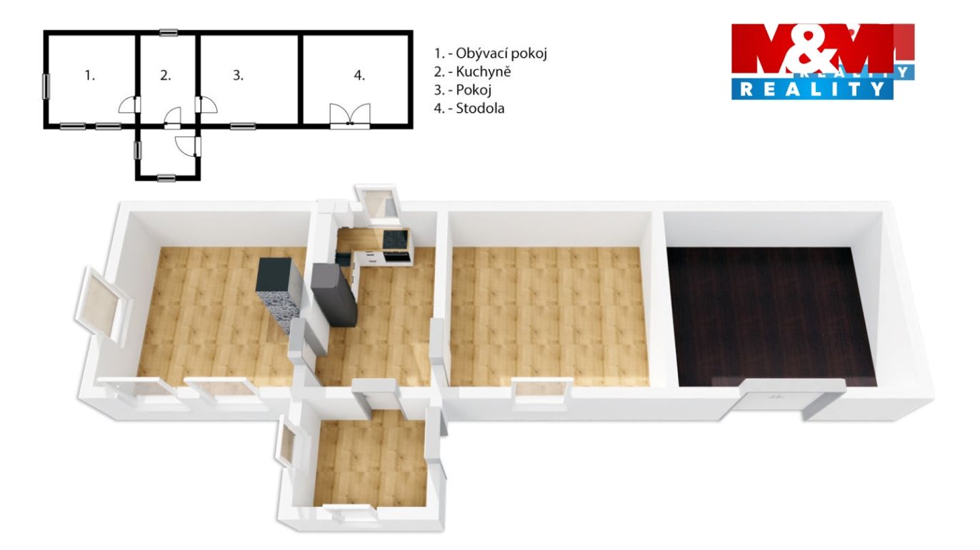 Prodej chalupy, 67 m², Vernýřov - Chlístovice