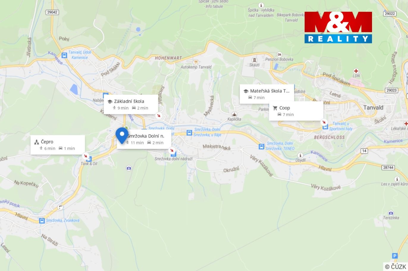 Mapa okolí