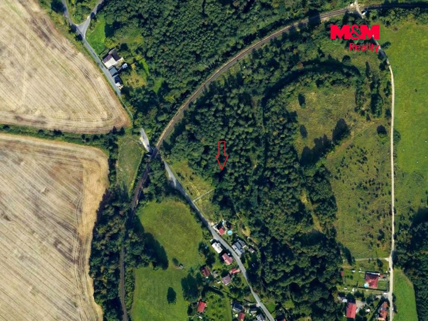 pohled na pozemek