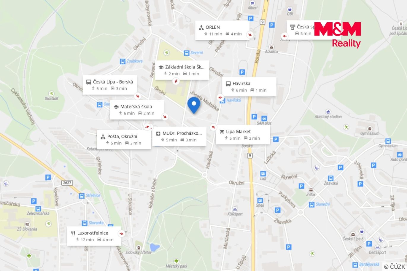Mapa okolí