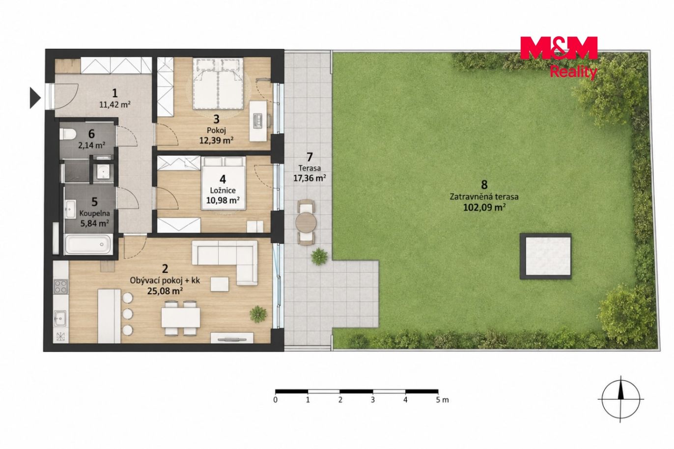 Pronájem bytu 3+kk, 70 m², Praha, ul. U Viktorie