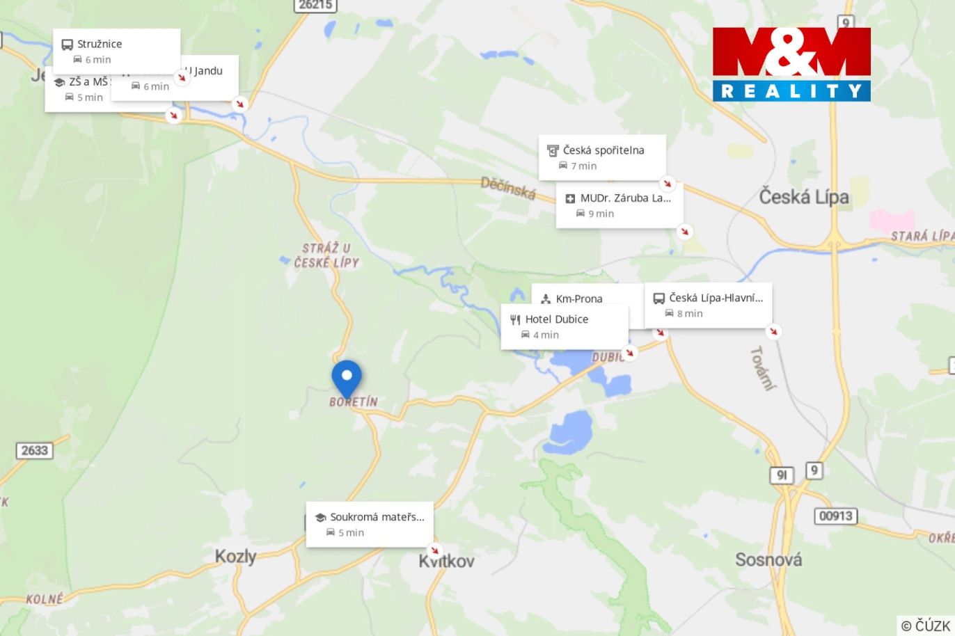 Mapa okolí