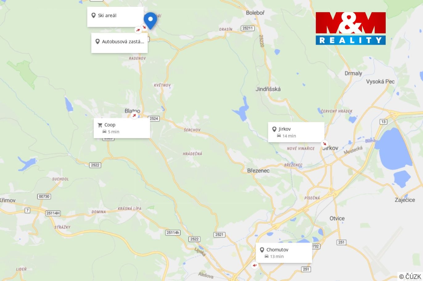 mapa okolí