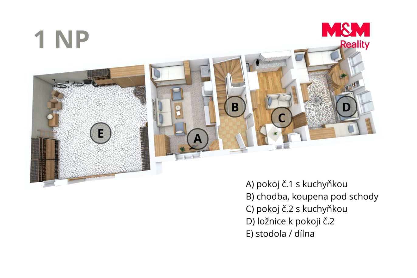 3D Půdorys přízemí