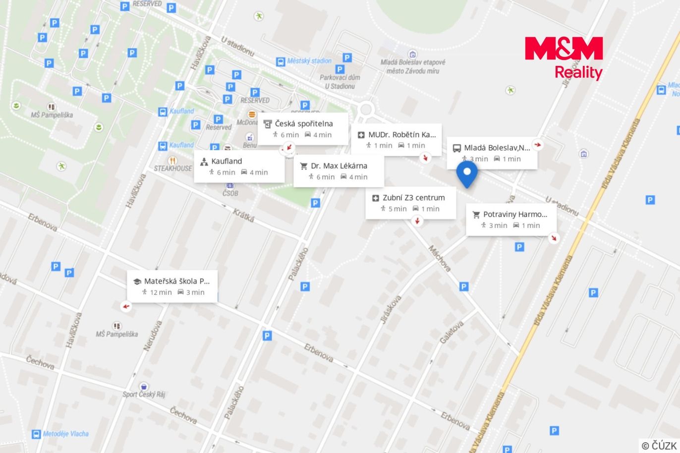 mapa okolí