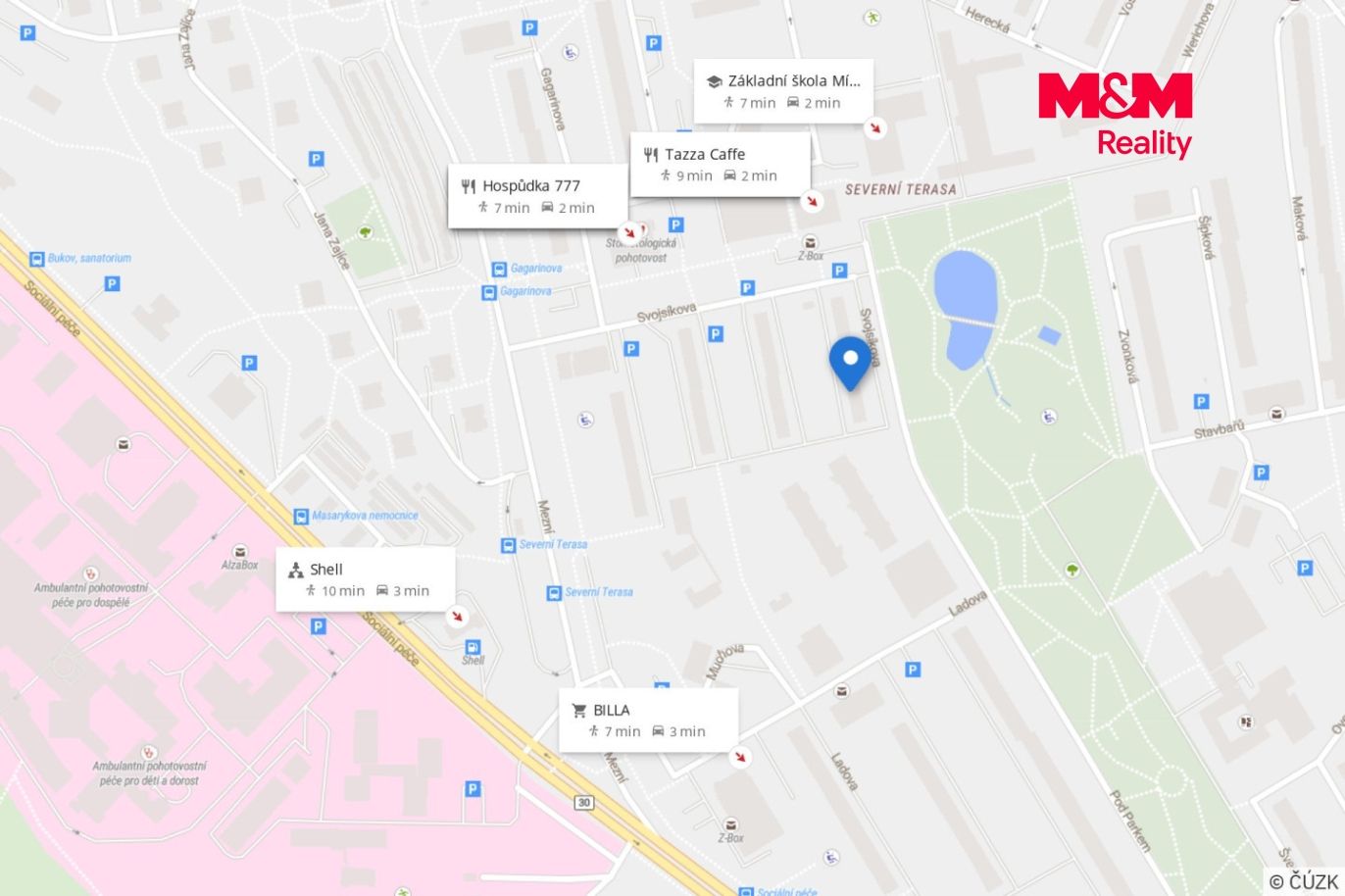 mapa okolí