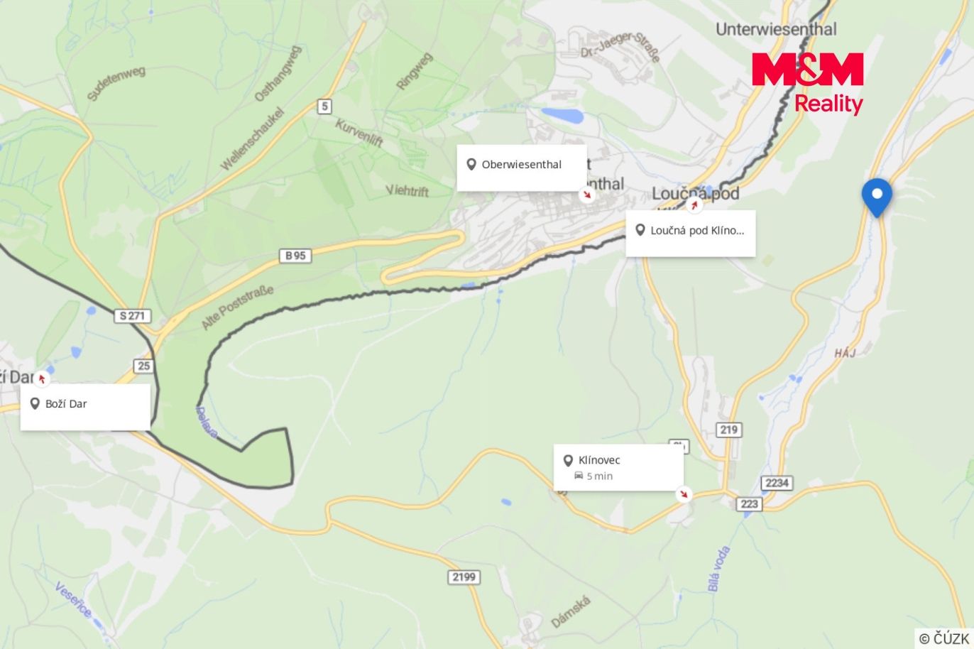 mapa okolí