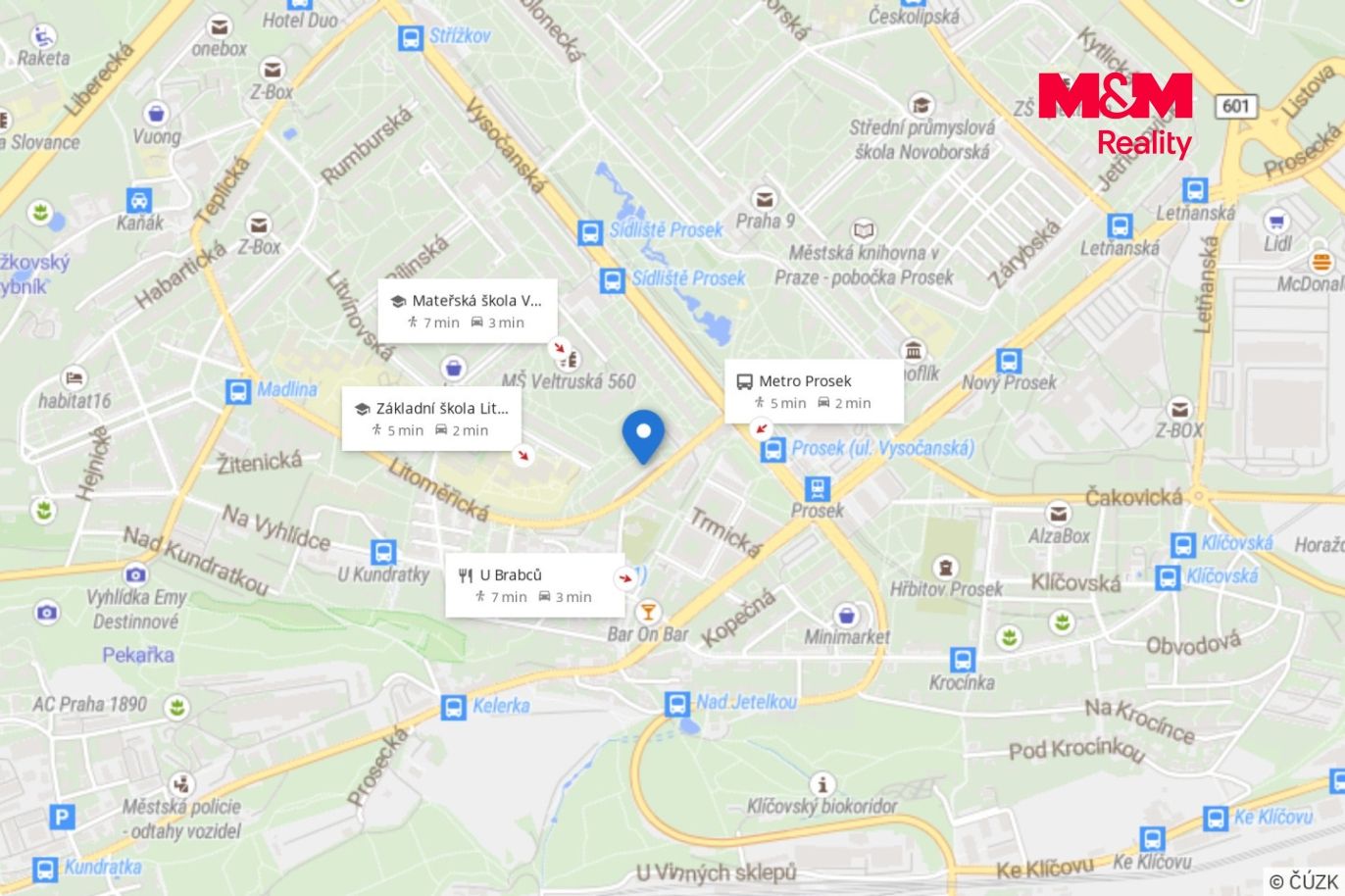 mapa okolí