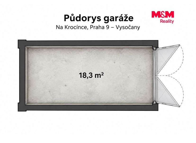 Prodej garáže, 18 m², Praha 9 Vysočany, ul. Na Krocínce