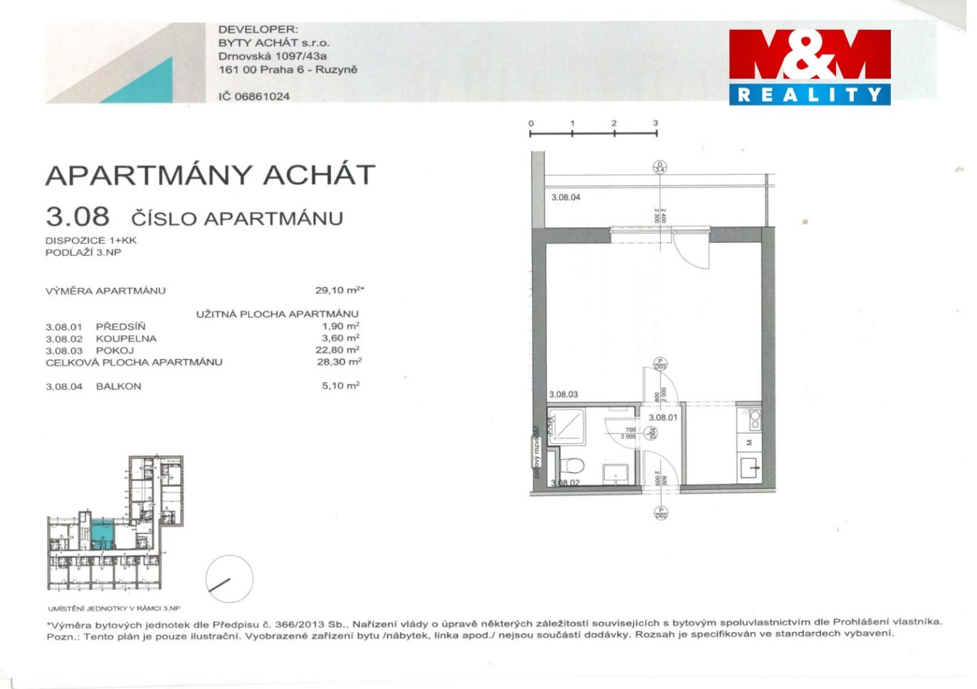 půdorys apartmánu