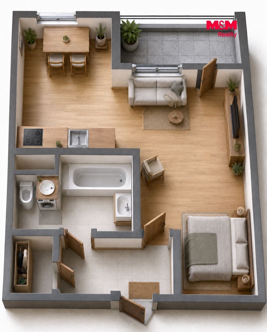 C948643 - Prodej bytu 1+kk, 41 m², Klecany, ul. V Honech