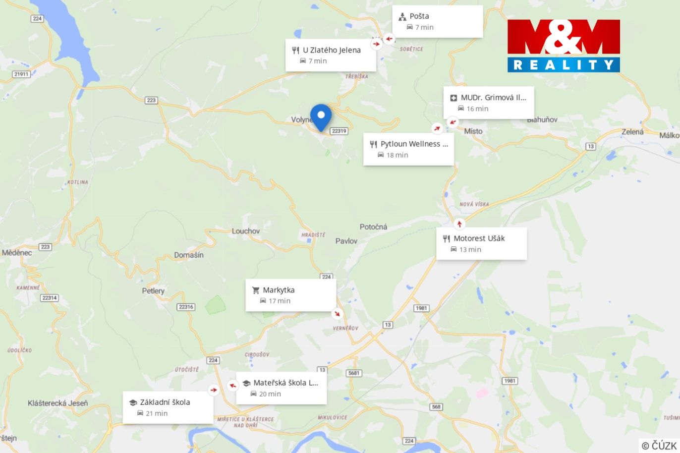 mapa okolí