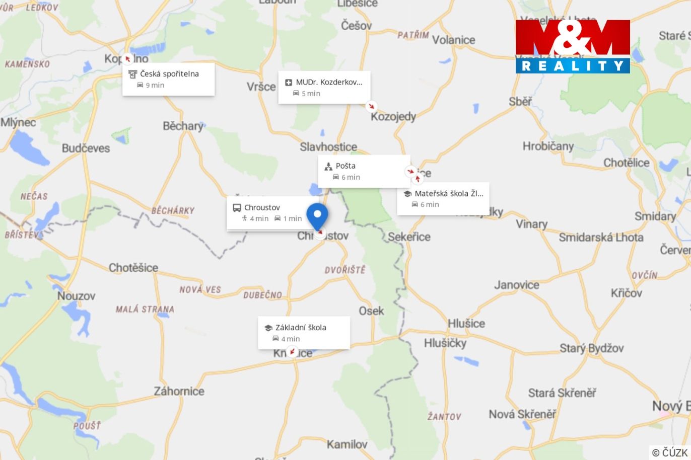 Mapa okolí
