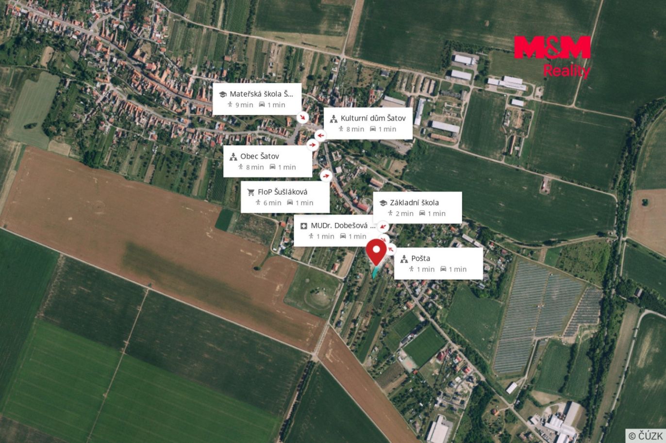 Mapa okolí Šatov pozemek.jpeg