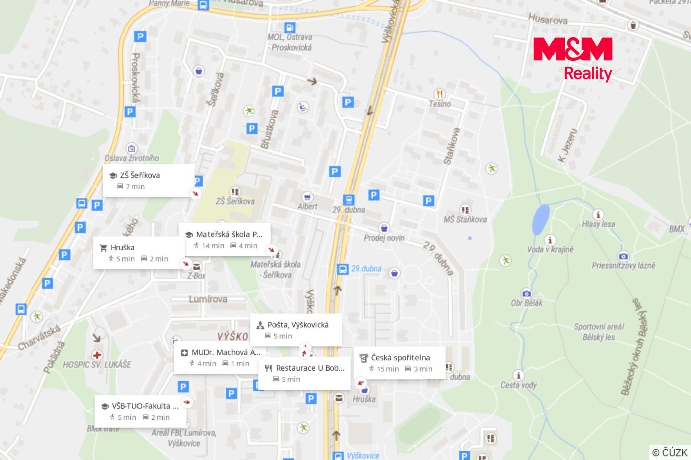Mapa okolí