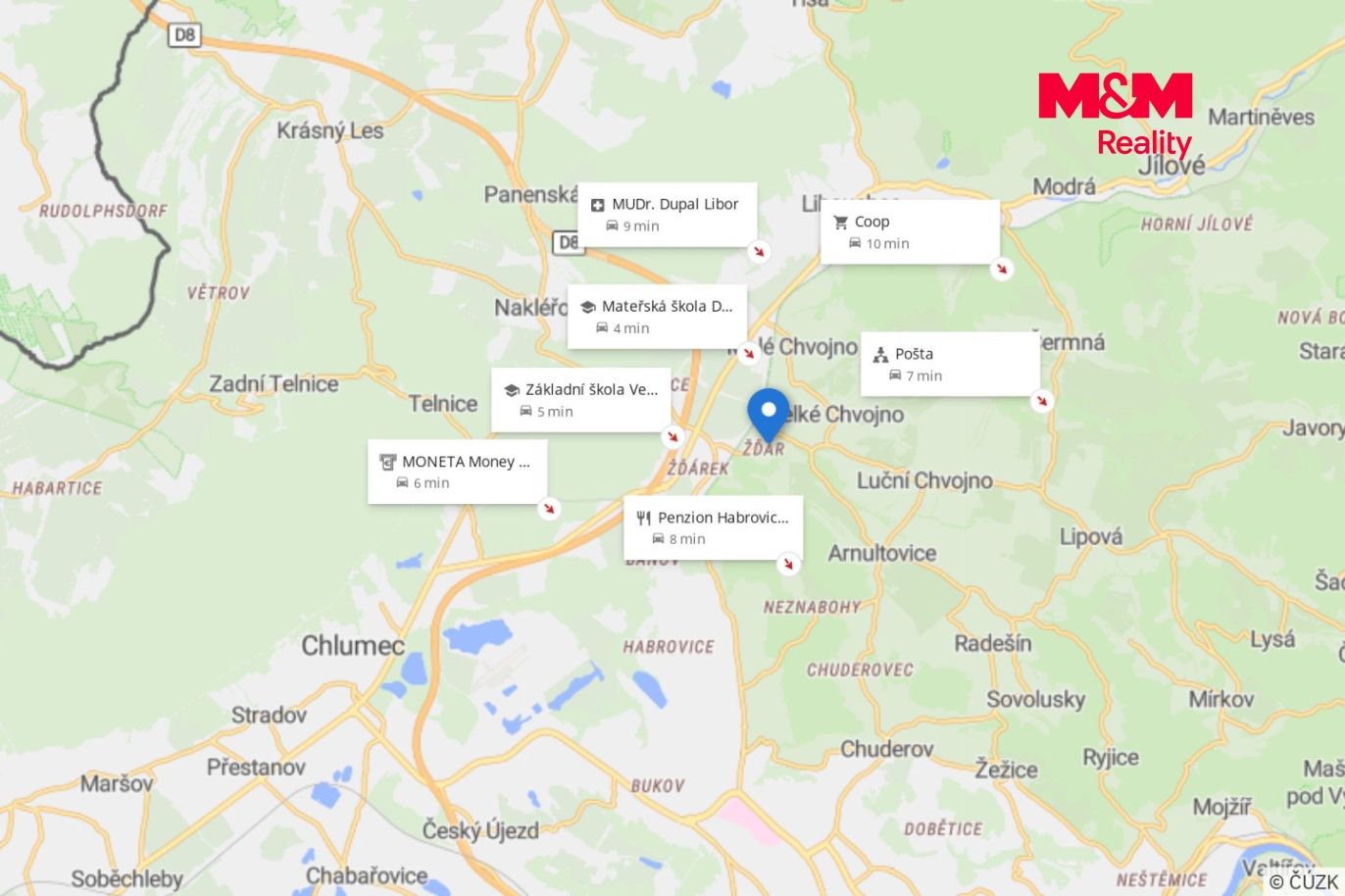 Mapa okolí
