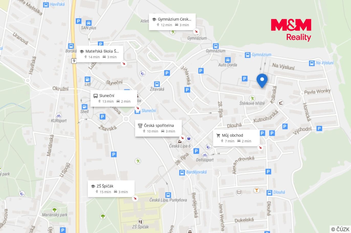 Mapa okolí