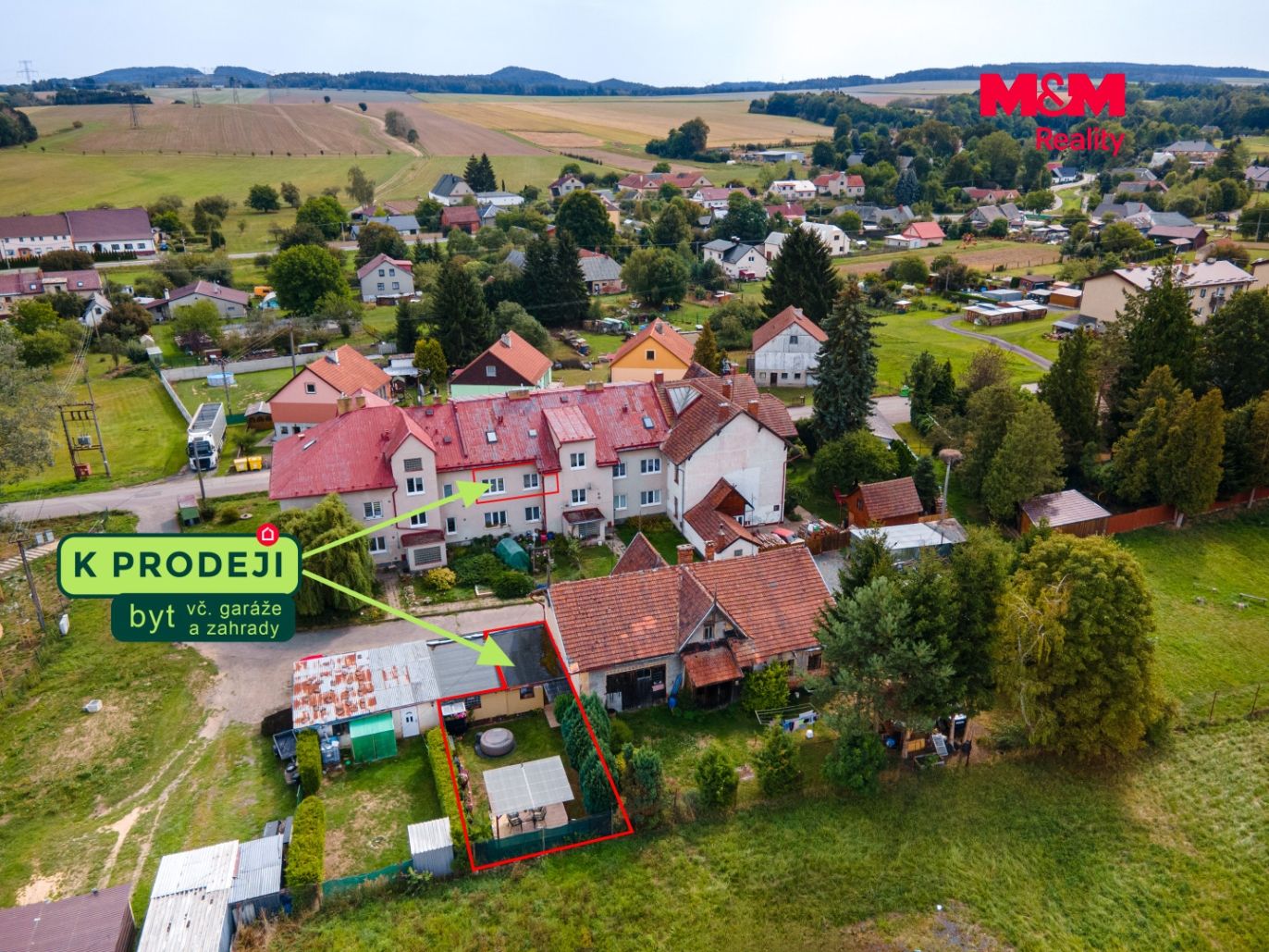 byt, garáž, zahrada