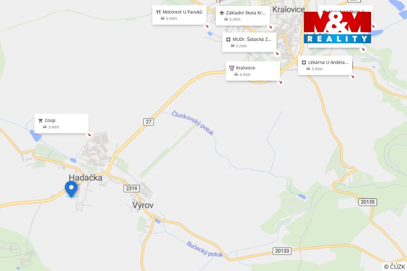 Mapa okolí.