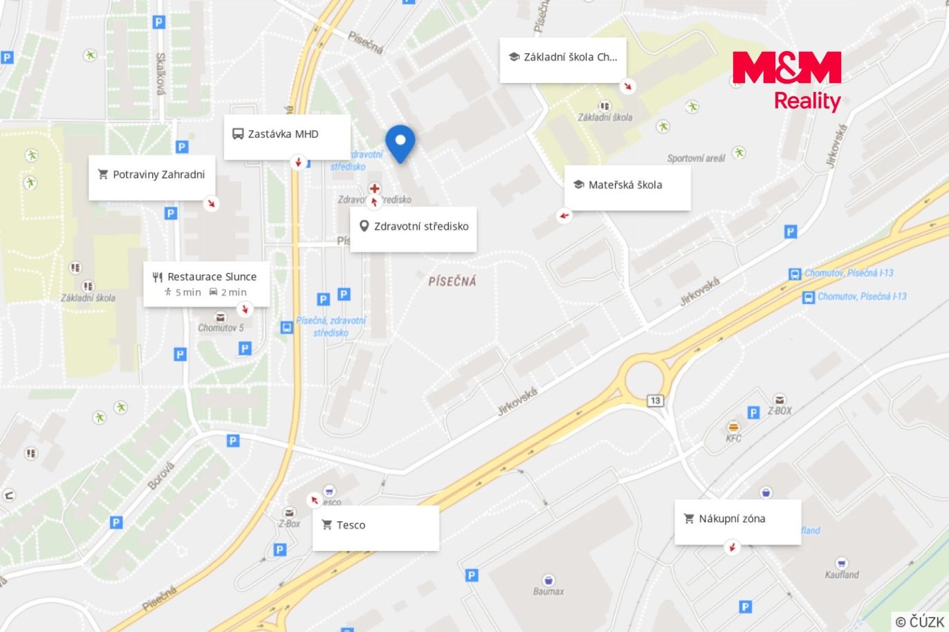 mapa okolí
