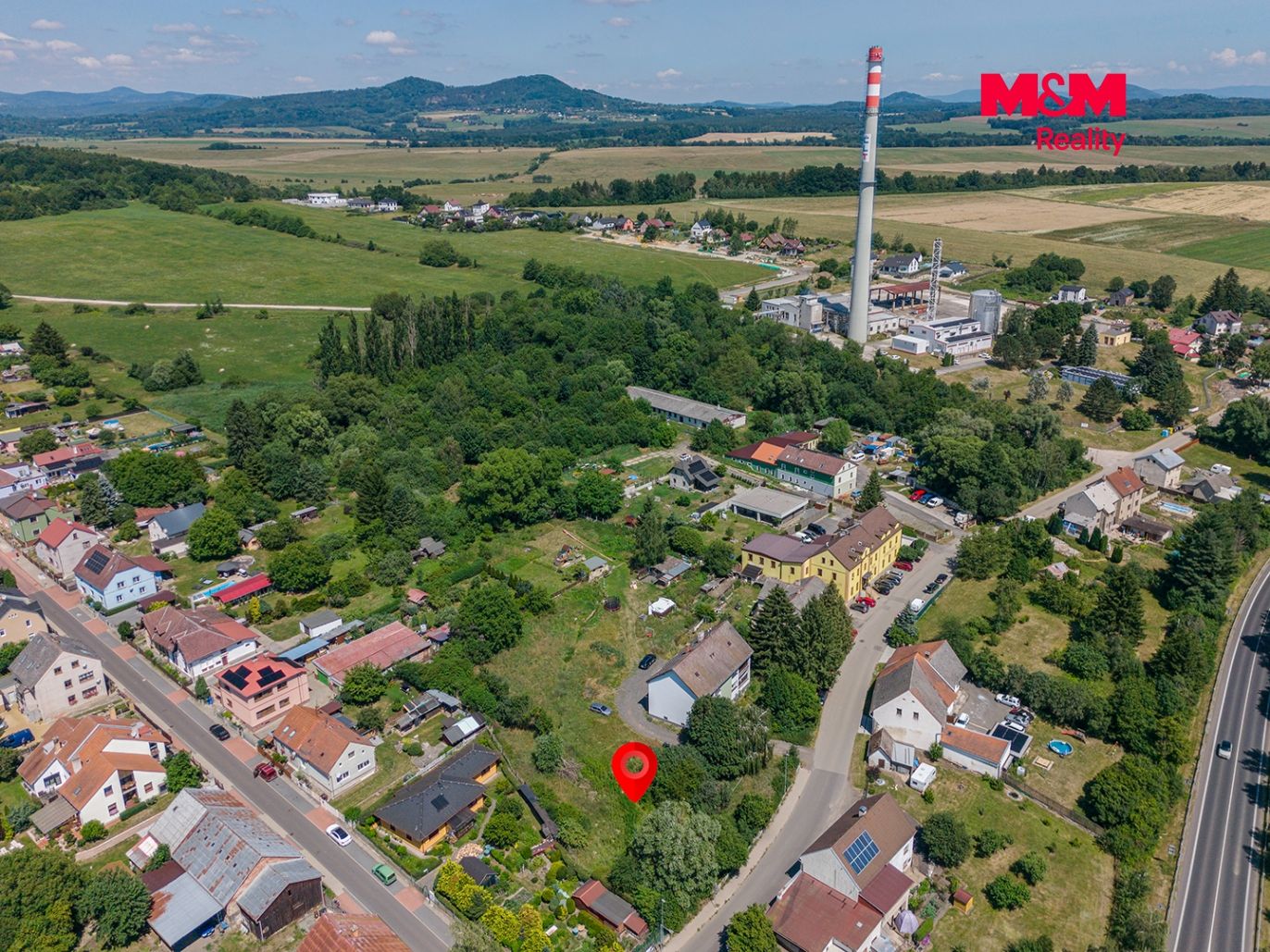 pohled na pozemek