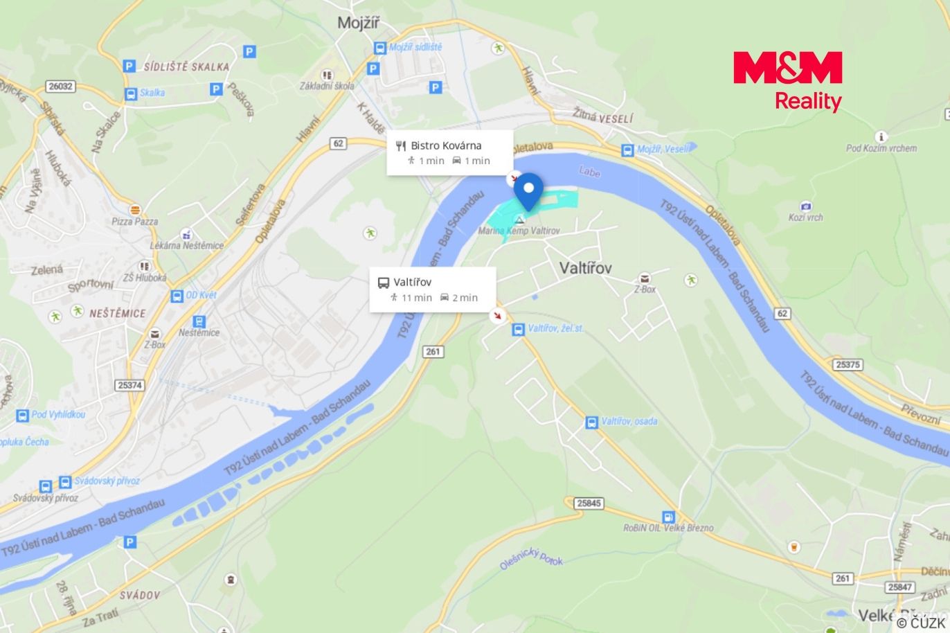 Mapa okolí.