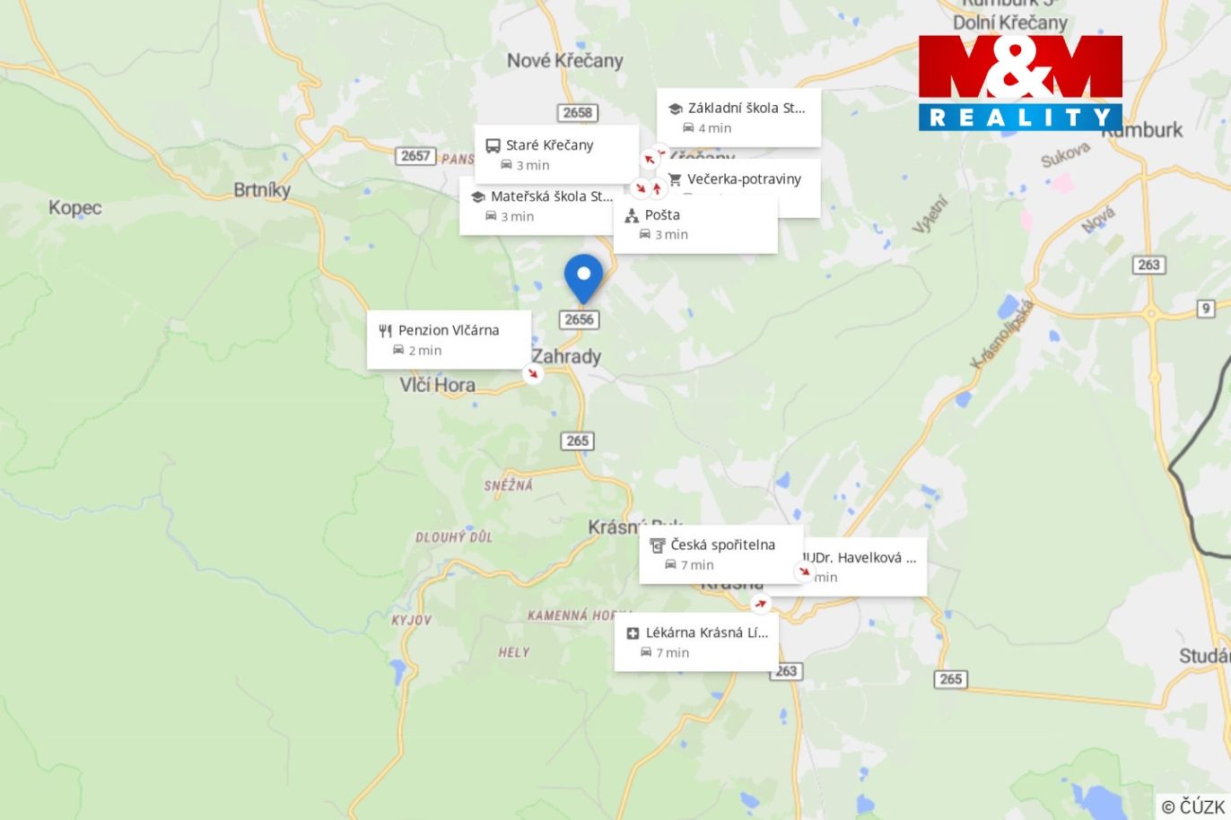 mapa okolí