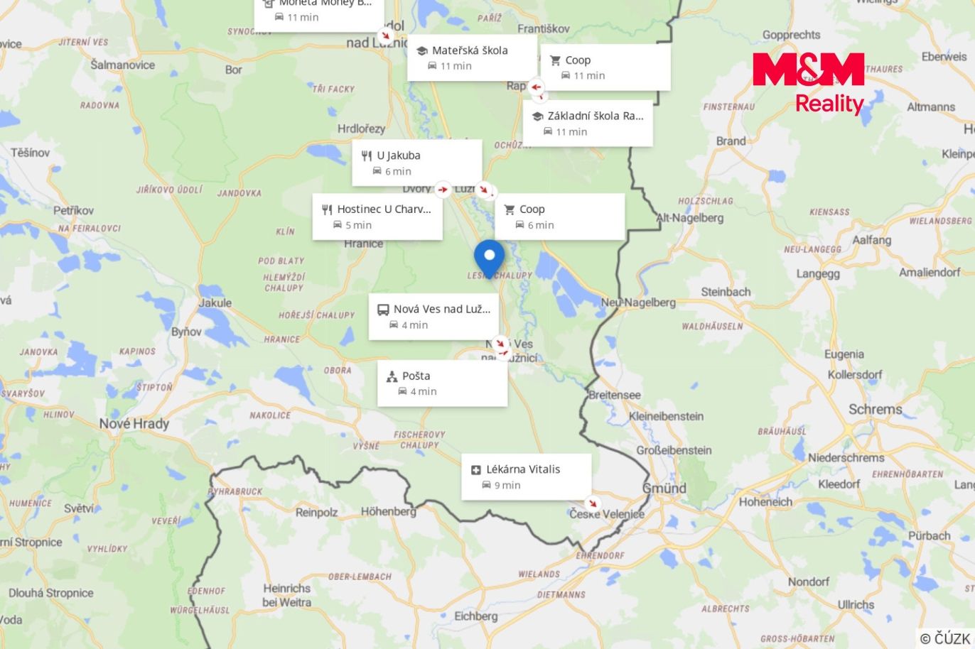 Mapa okolí