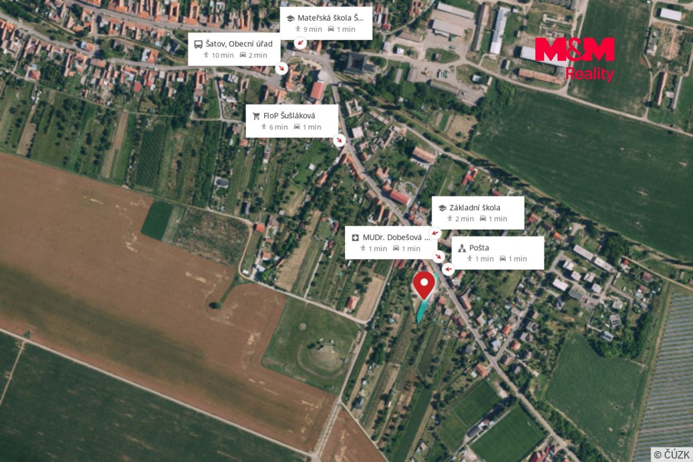 Mapa okolí Šatov pozemek.jpeg
