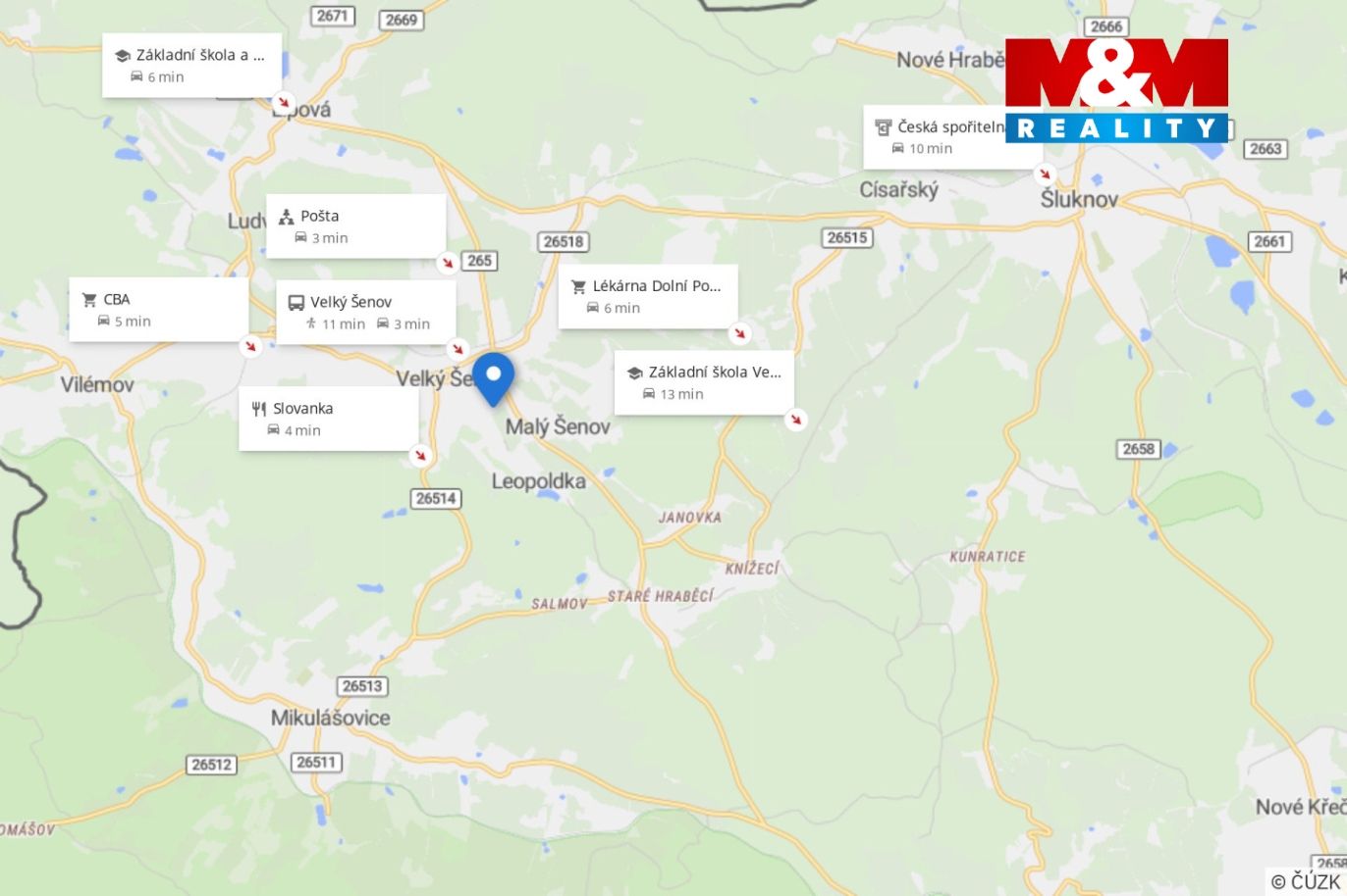 Mapa okolí