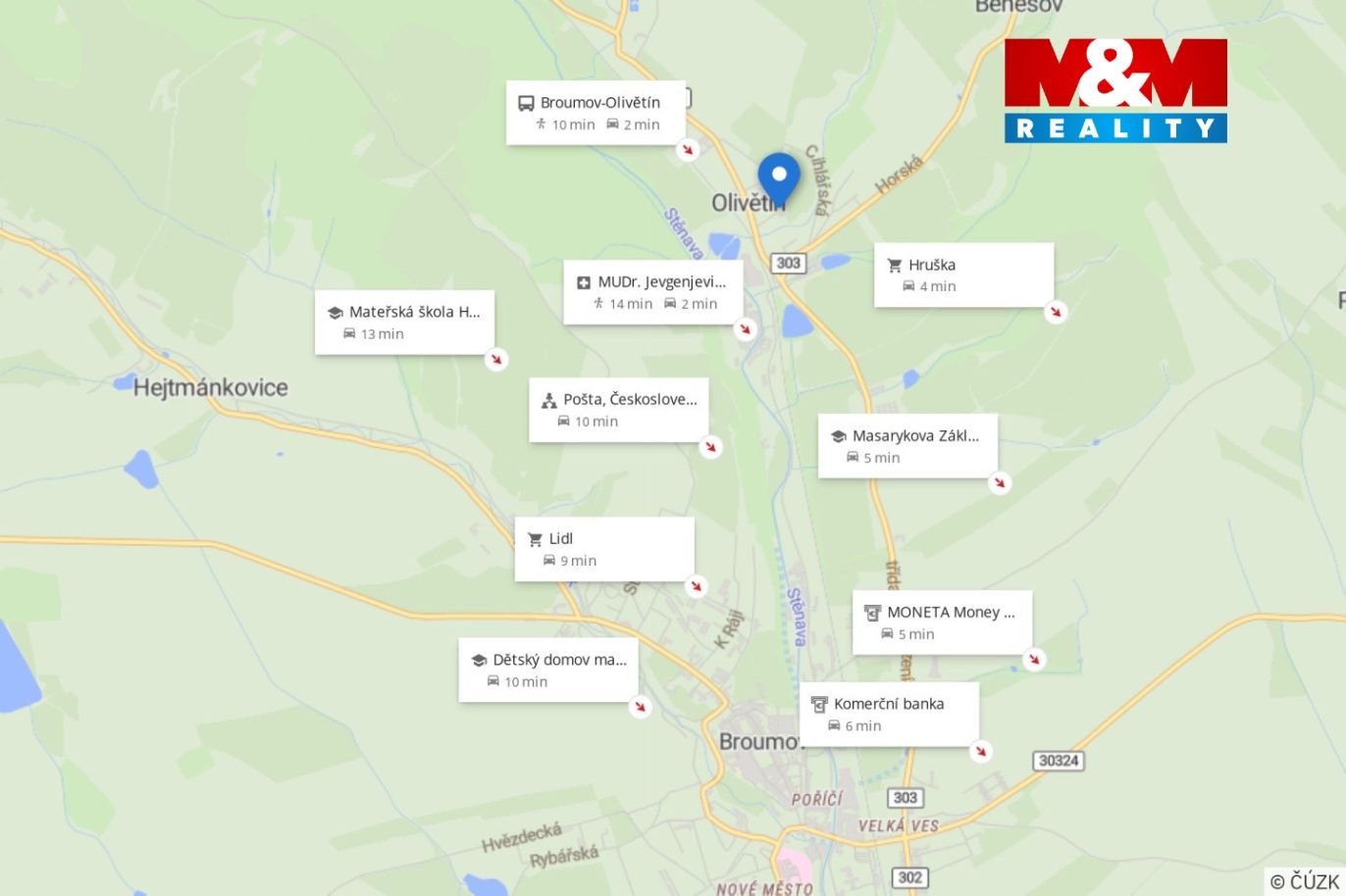 Mapa okolí