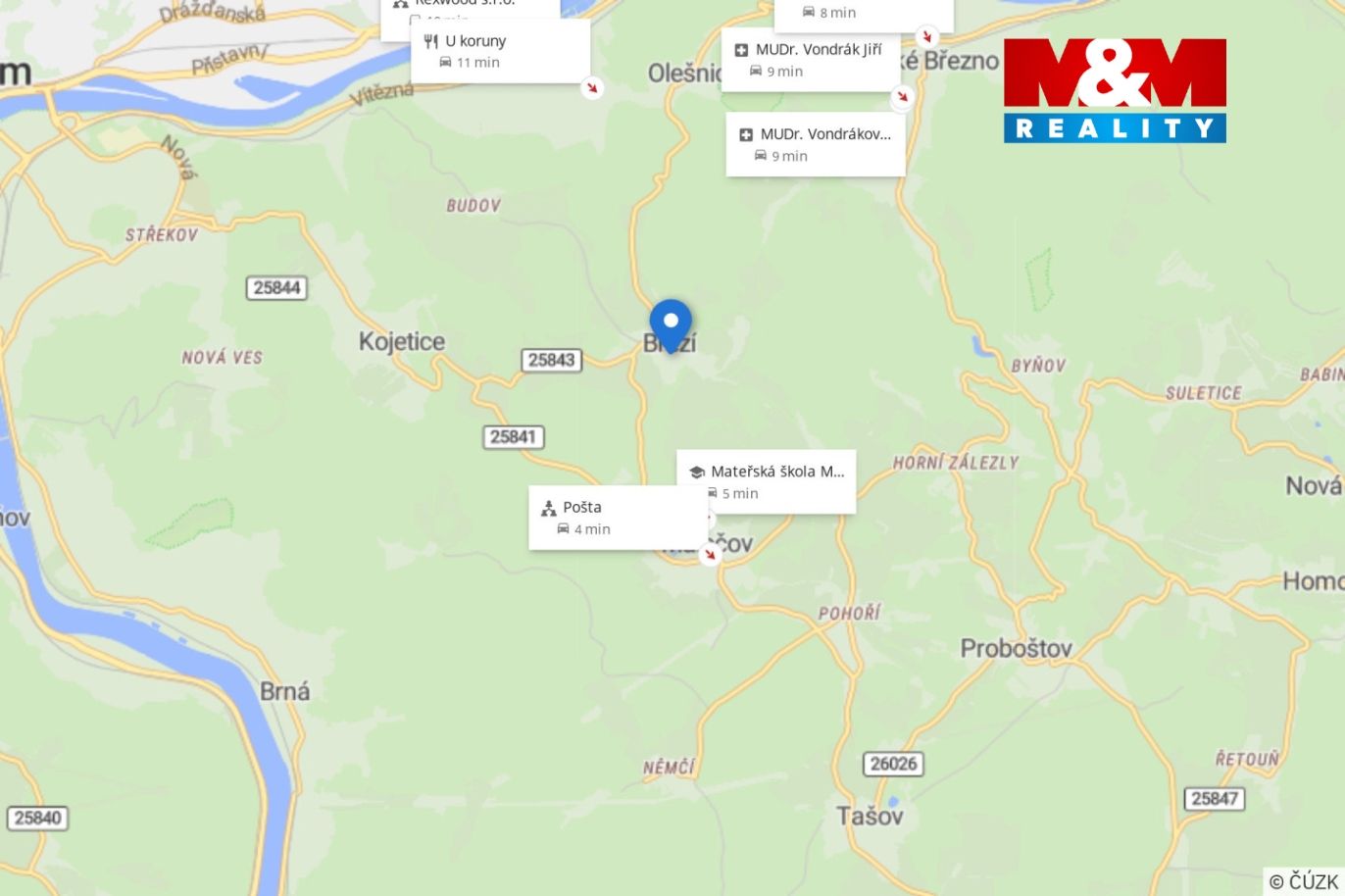 mapa okolí