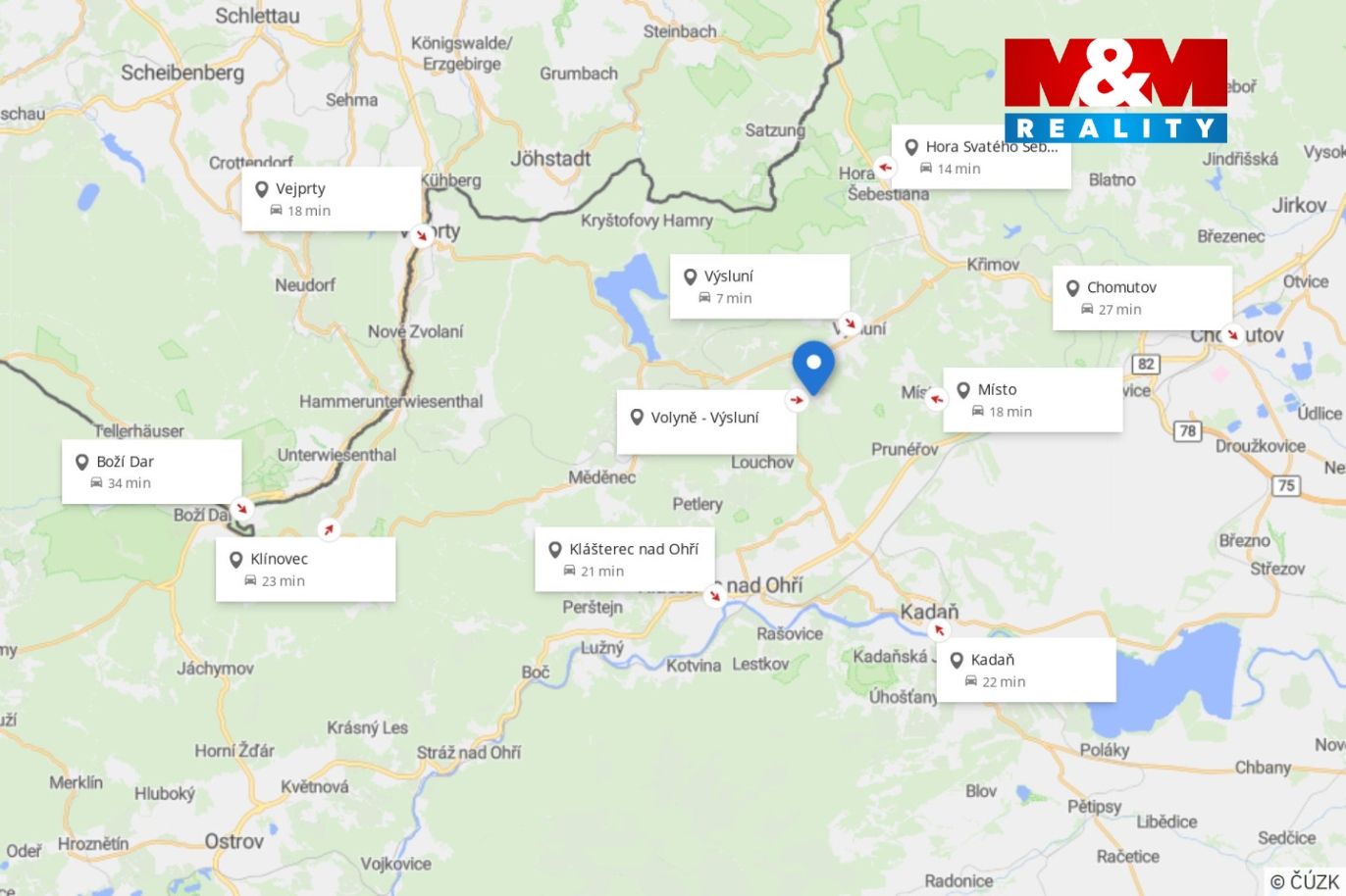 mapa okolí