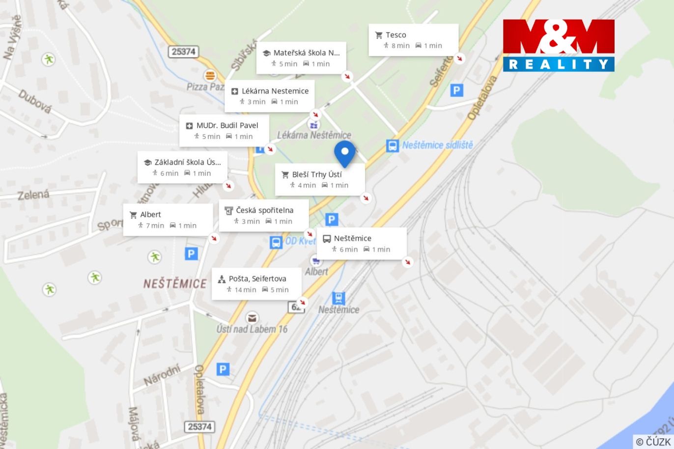 Mapa okolí.
