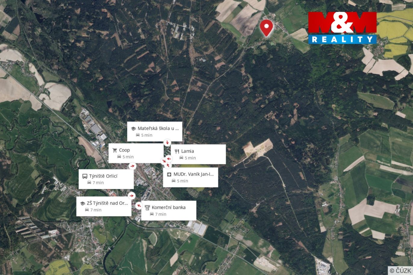 mapa okolí