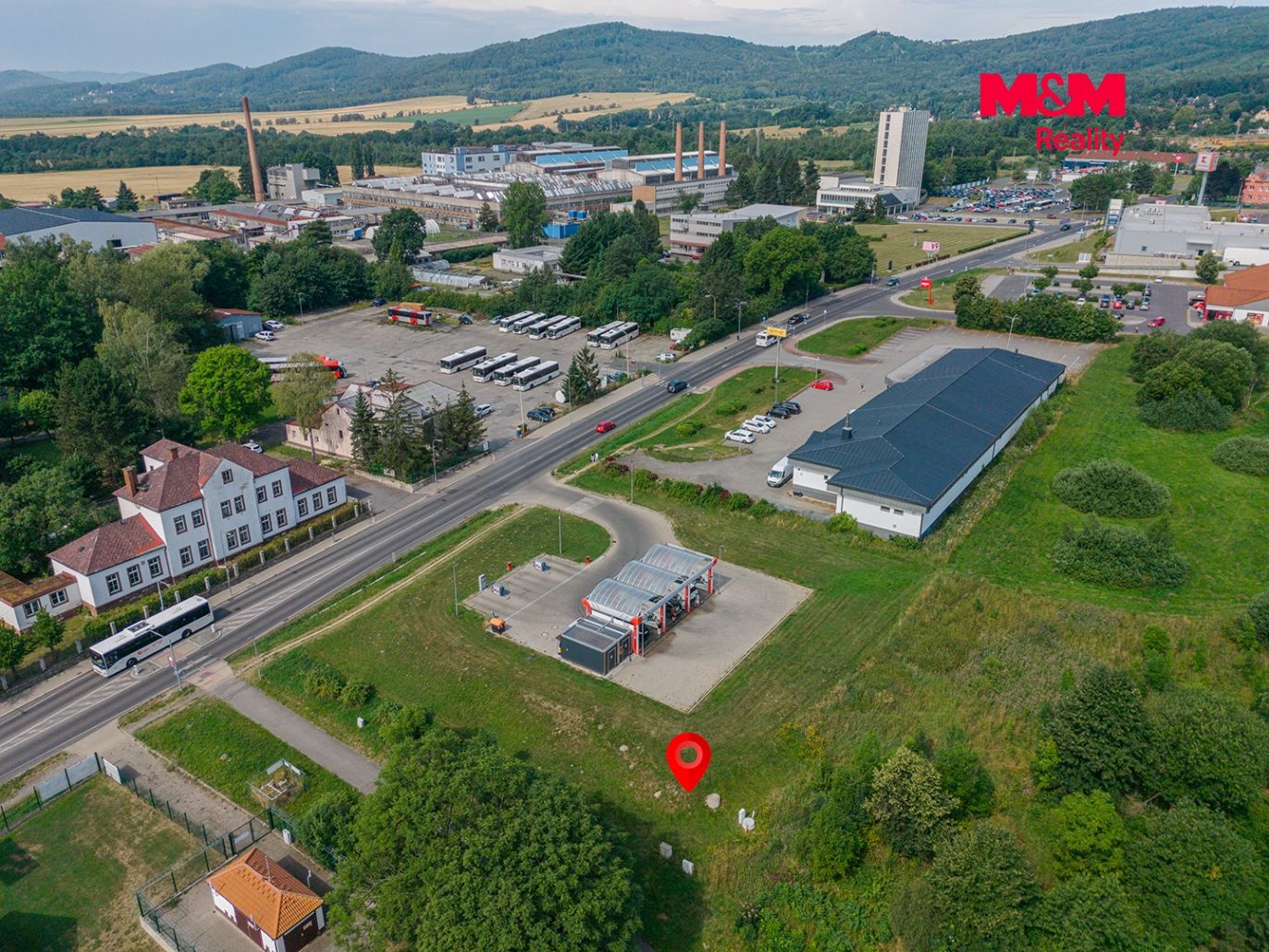 pohled na pozemek