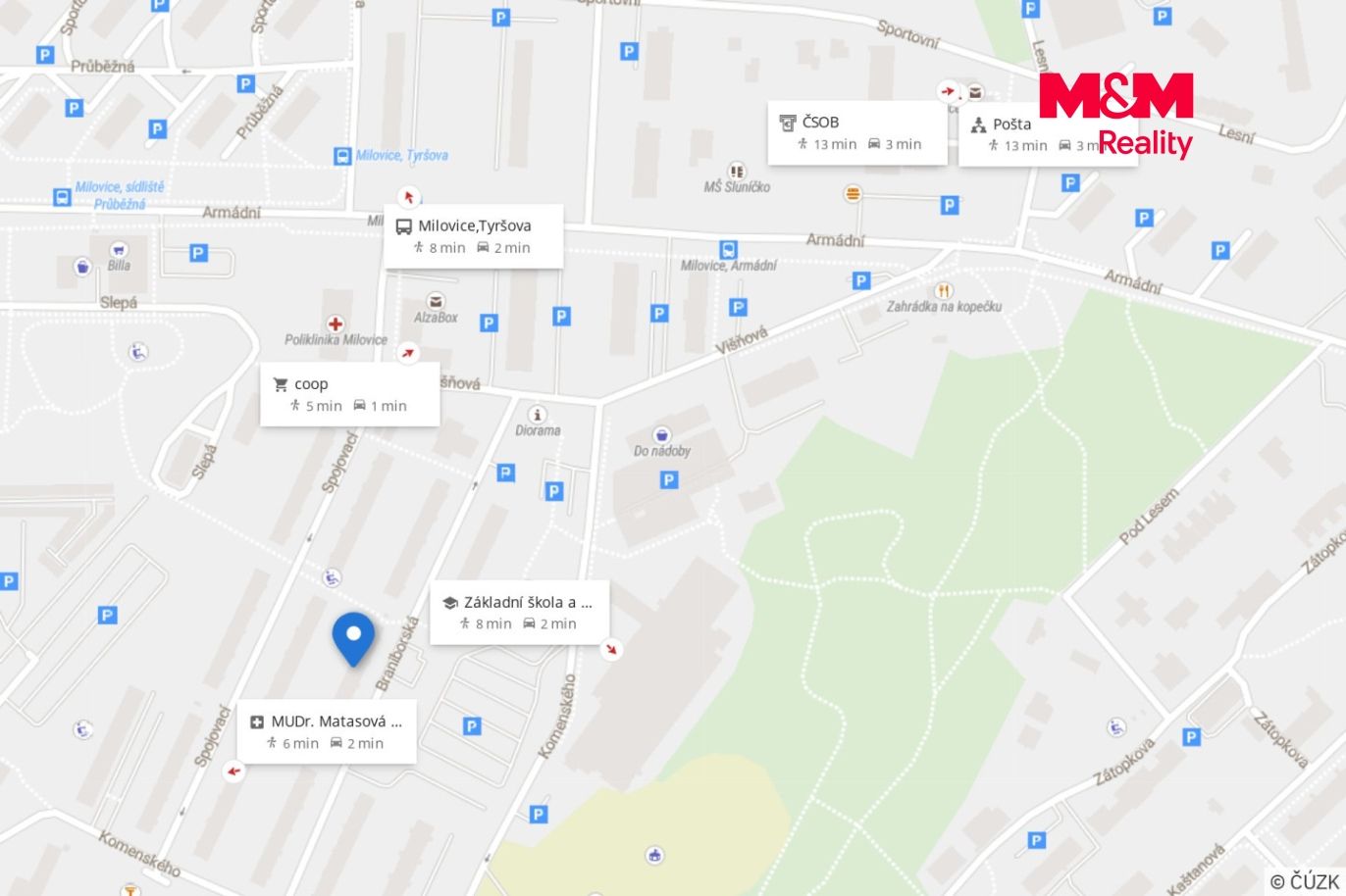 Mapa okolí
