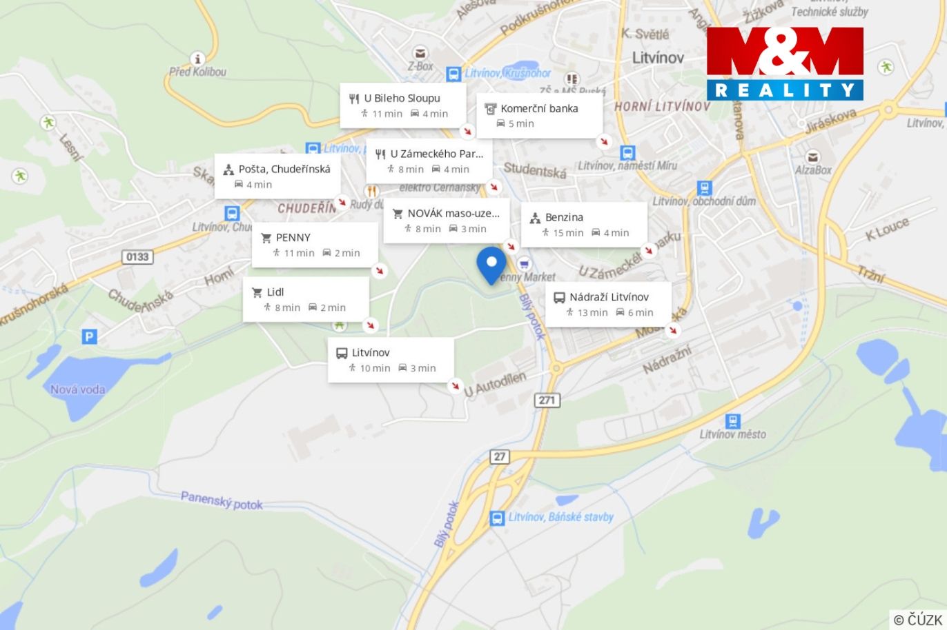 Mapa okolí.